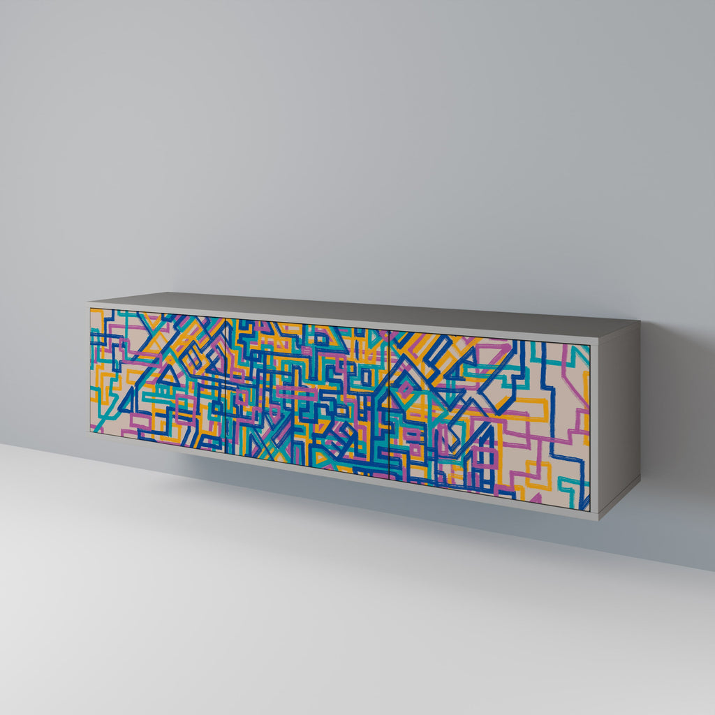 MEMORIES MAP TV-Lowboard mit 3 Türen in Grau