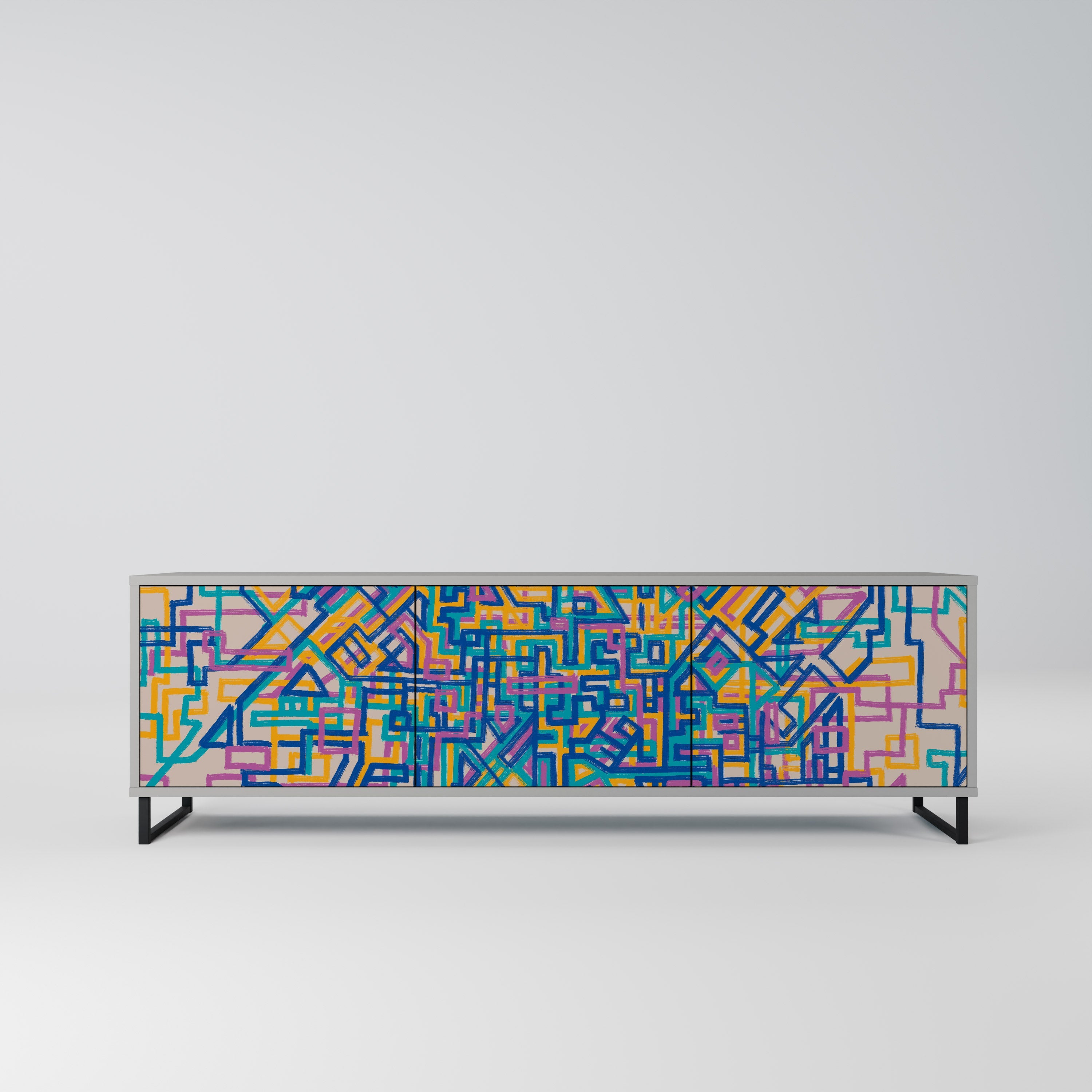 MEMORIES MAP TV-Lowboard mit 3 Türen in Grau