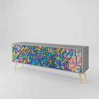 MEMORIES MAP TV-Lowboard mit 3 Türen in Grau