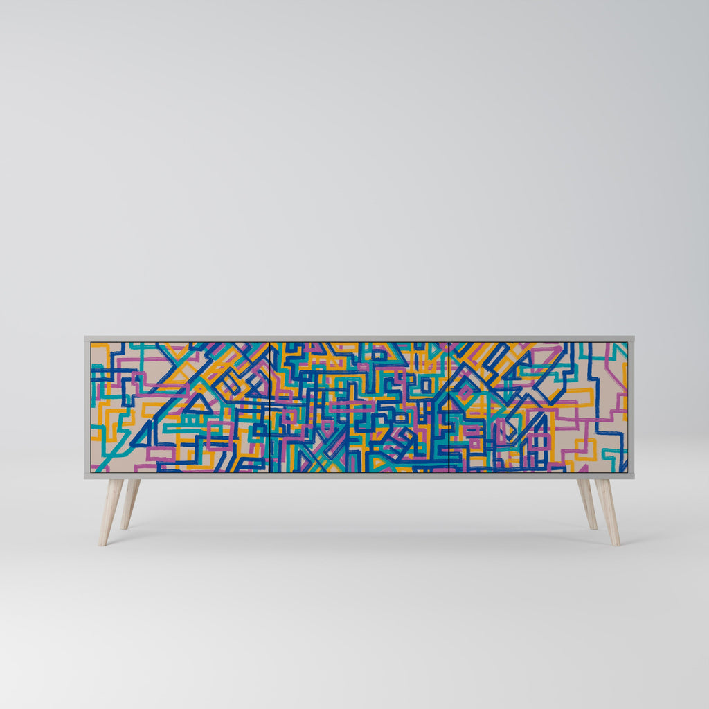 MEMORIES MAP TV-Lowboard mit 3 Türen in Grau