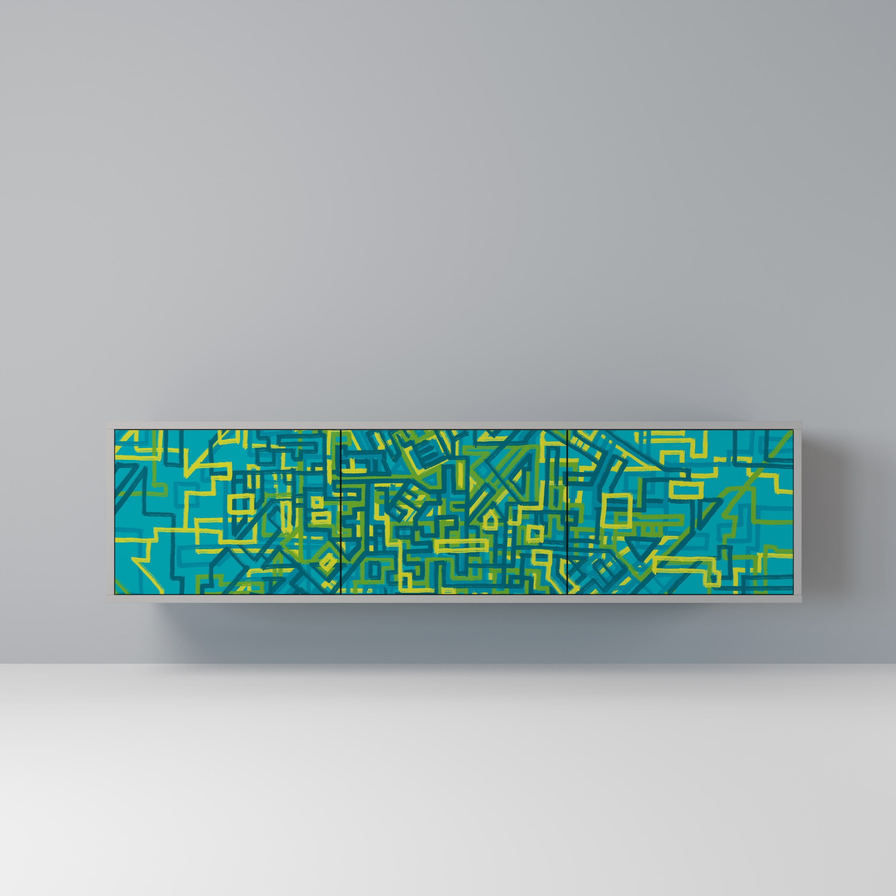 NOSTALGIC MEMORIES TV-Lowboard mit 3 Türen in Grau