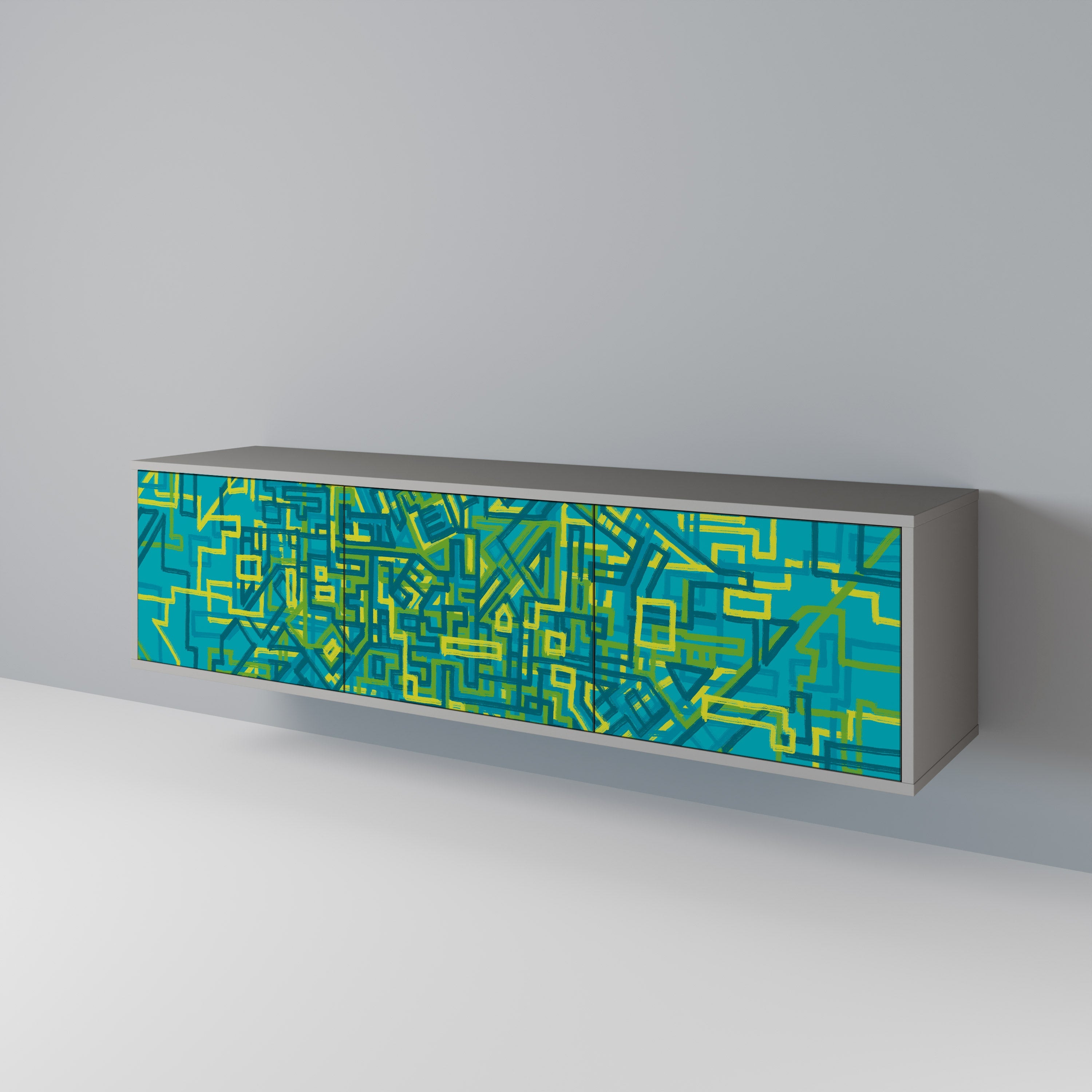 NOSTALGIC MEMORIES TV-Lowboard mit 3 Türen in Grau