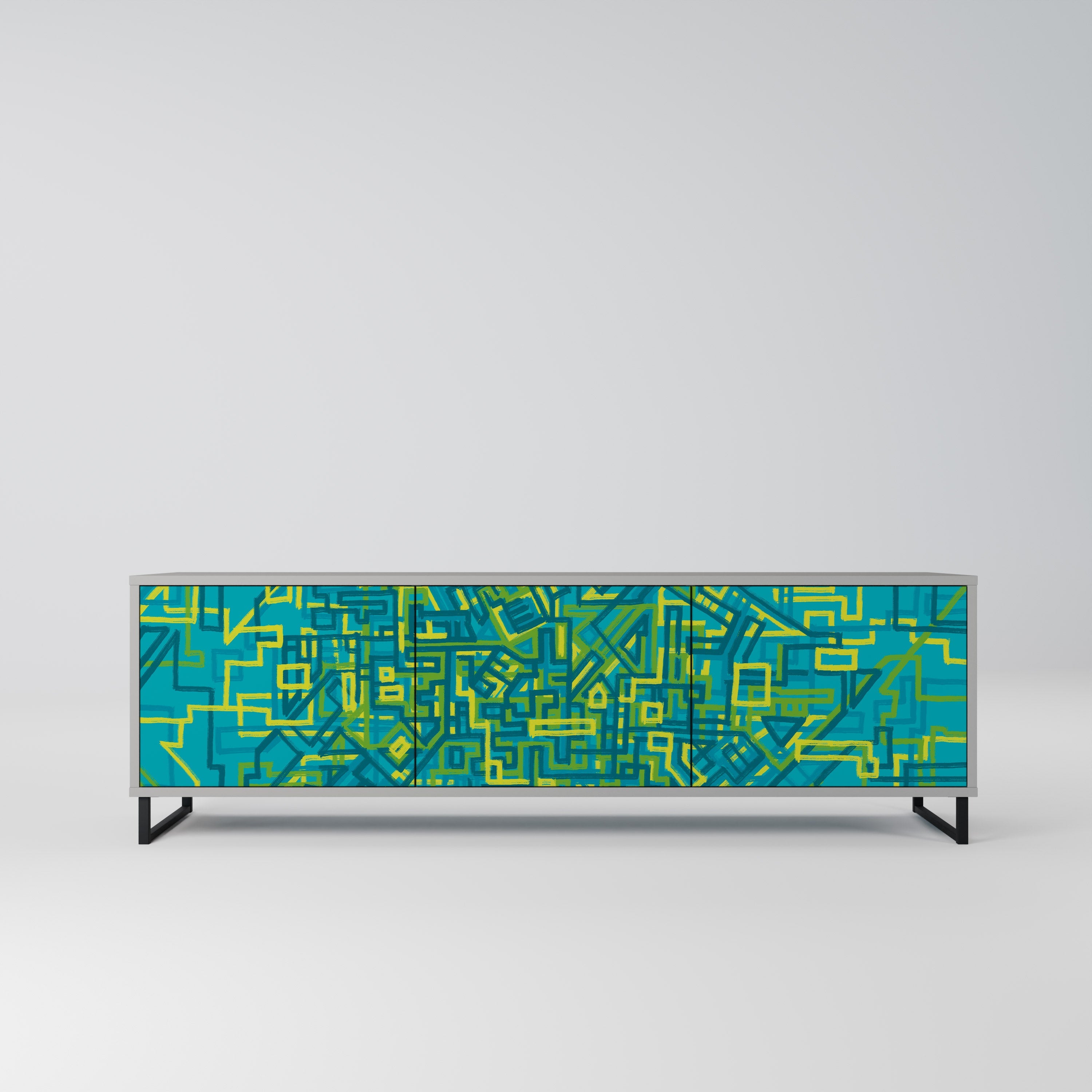 NOSTALGIC MEMORIES TV-Lowboard mit 3 Türen in Grau