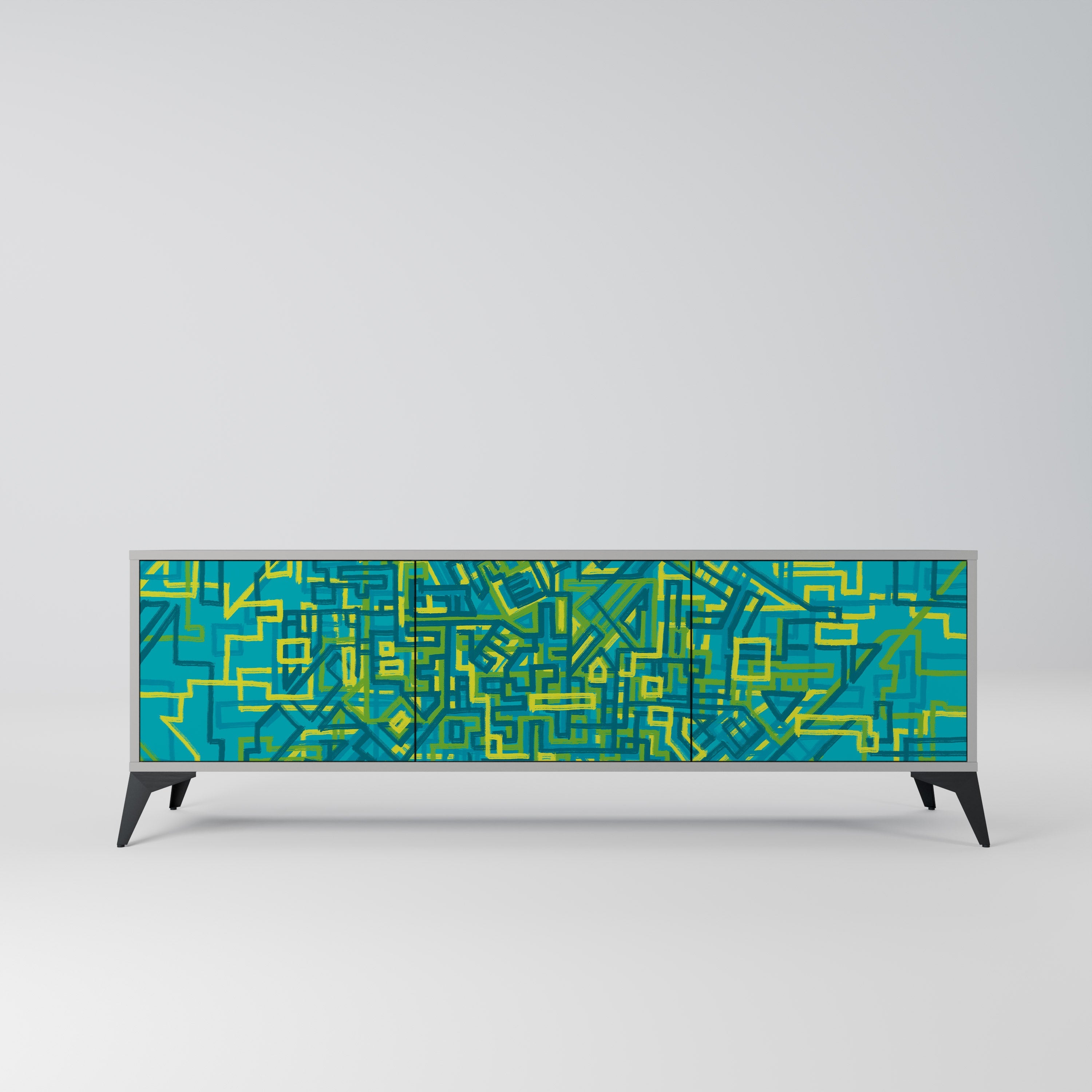 NOSTALGIC MEMORIES TV-Lowboard mit 3 Türen in Grau