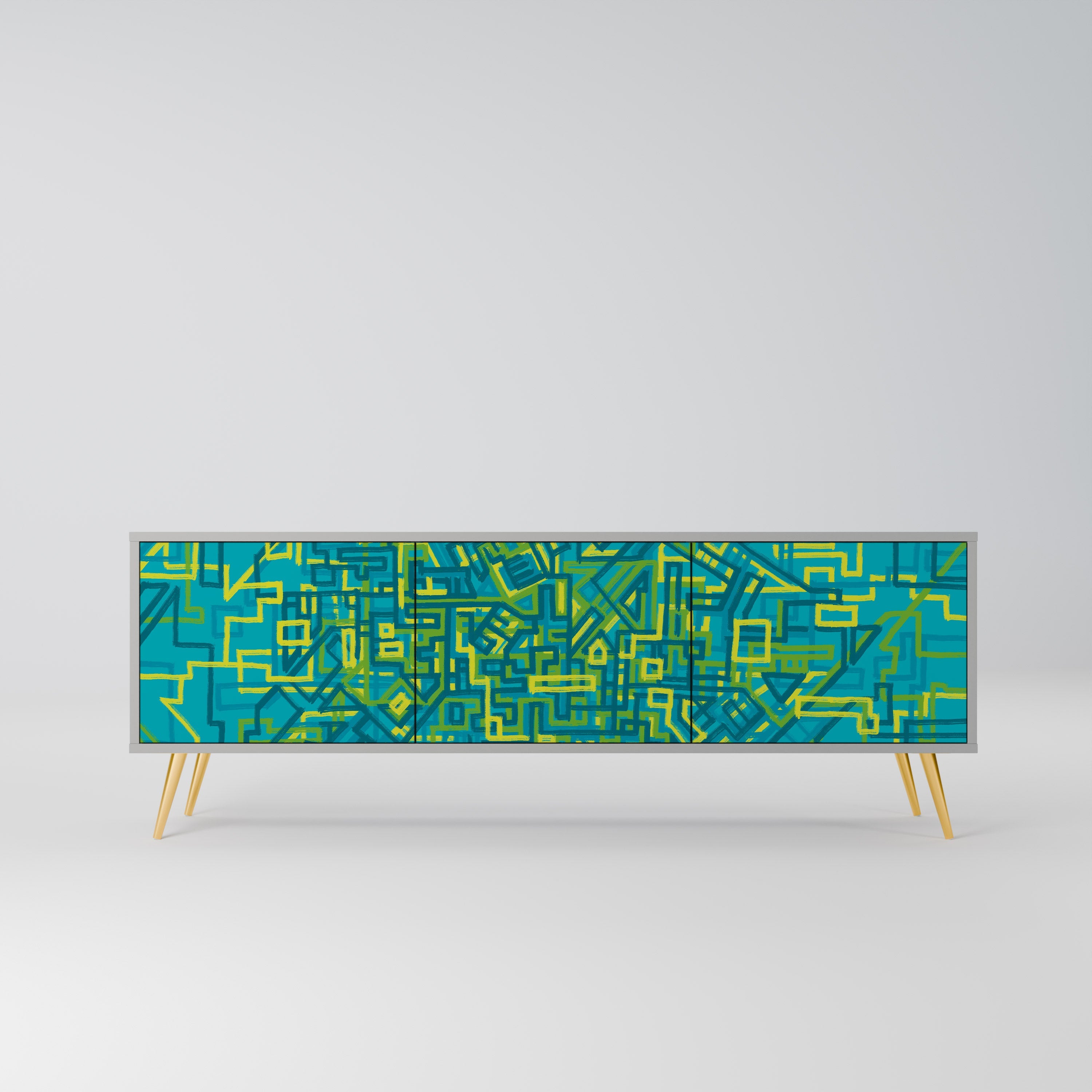 NOSTALGIC MEMORIES TV-Lowboard mit 3 Türen in Grau