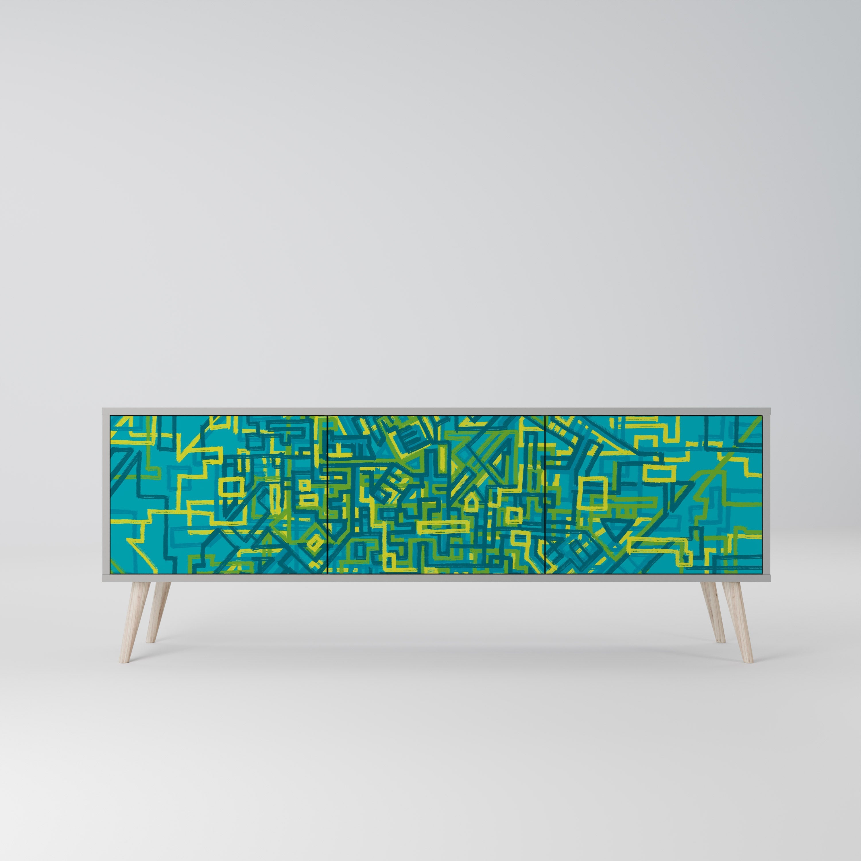 NOSTALGIC MEMORIES TV-Lowboard mit 3 Türen in Grau