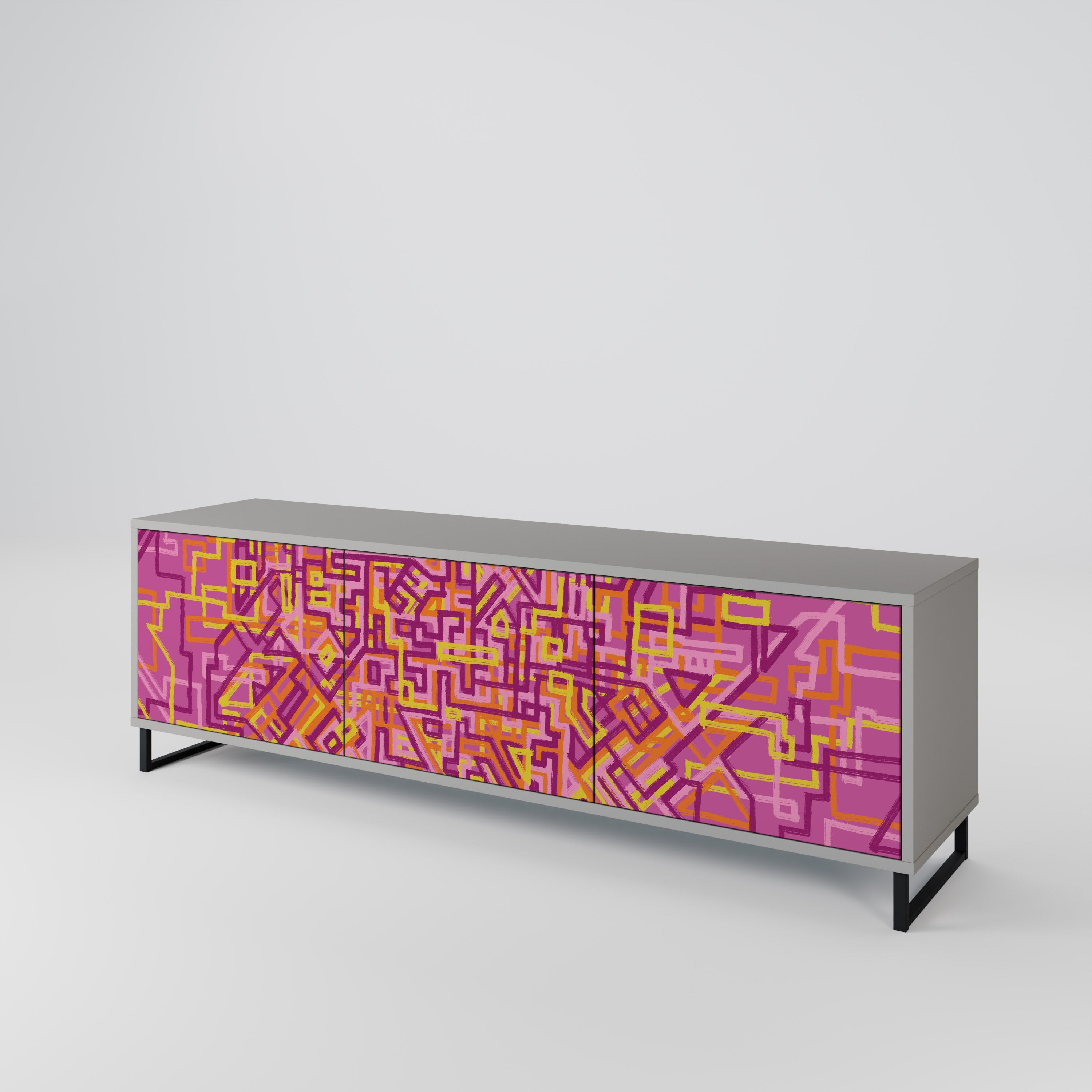 LOVELY MEMORIES TV-Lowboard mit 3 Türen in Grau