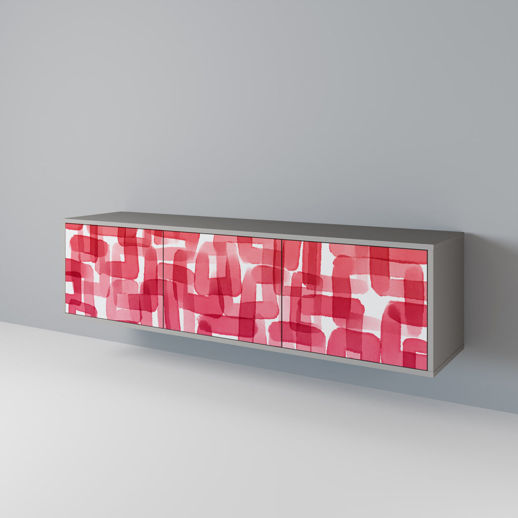 KALEIDOSCOPIC CUBISM TV-Lowboard mit 3 Türen in Grau