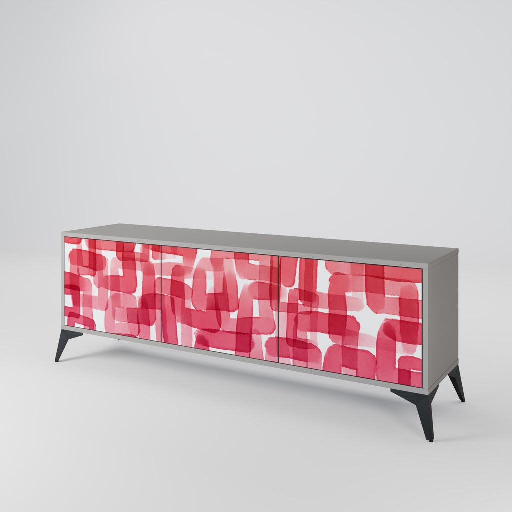 KALEIDOSCOPIC CUBISM TV-Lowboard mit 3 Türen in Grau