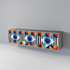 ABSTRACTION AND GEOMETRY TV-Lowboard mit 3 Türen in Grau