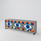 ABSTRACTION AND GEOMETRY TV-Lowboard mit 3 Türen in Grau