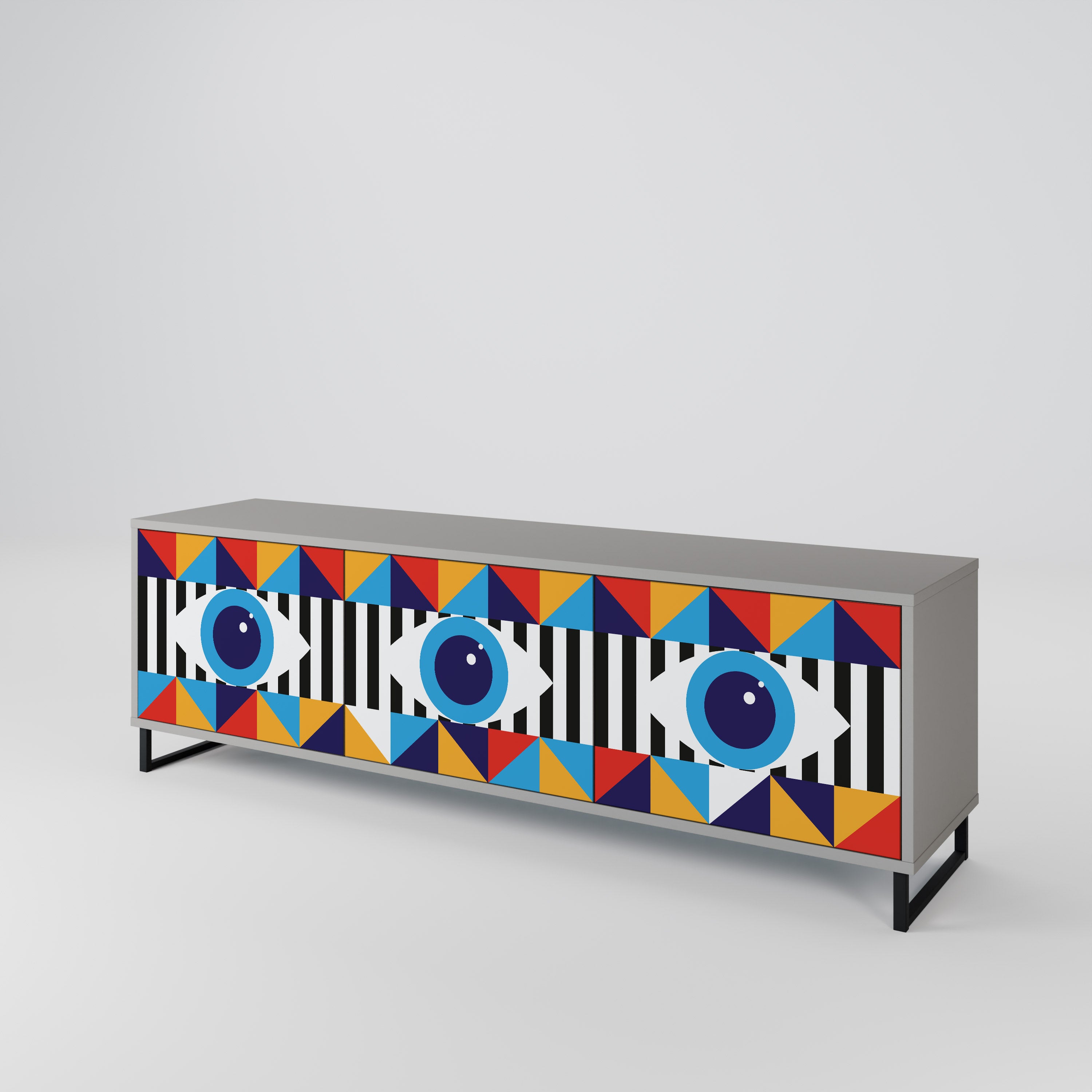 ABSTRACTION AND GEOMETRY 3-türiges TV-Lowboard