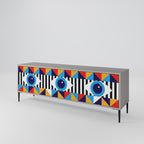 ABSTRACTION AND GEOMETRY TV-Lowboard mit 3 Türen in Grau