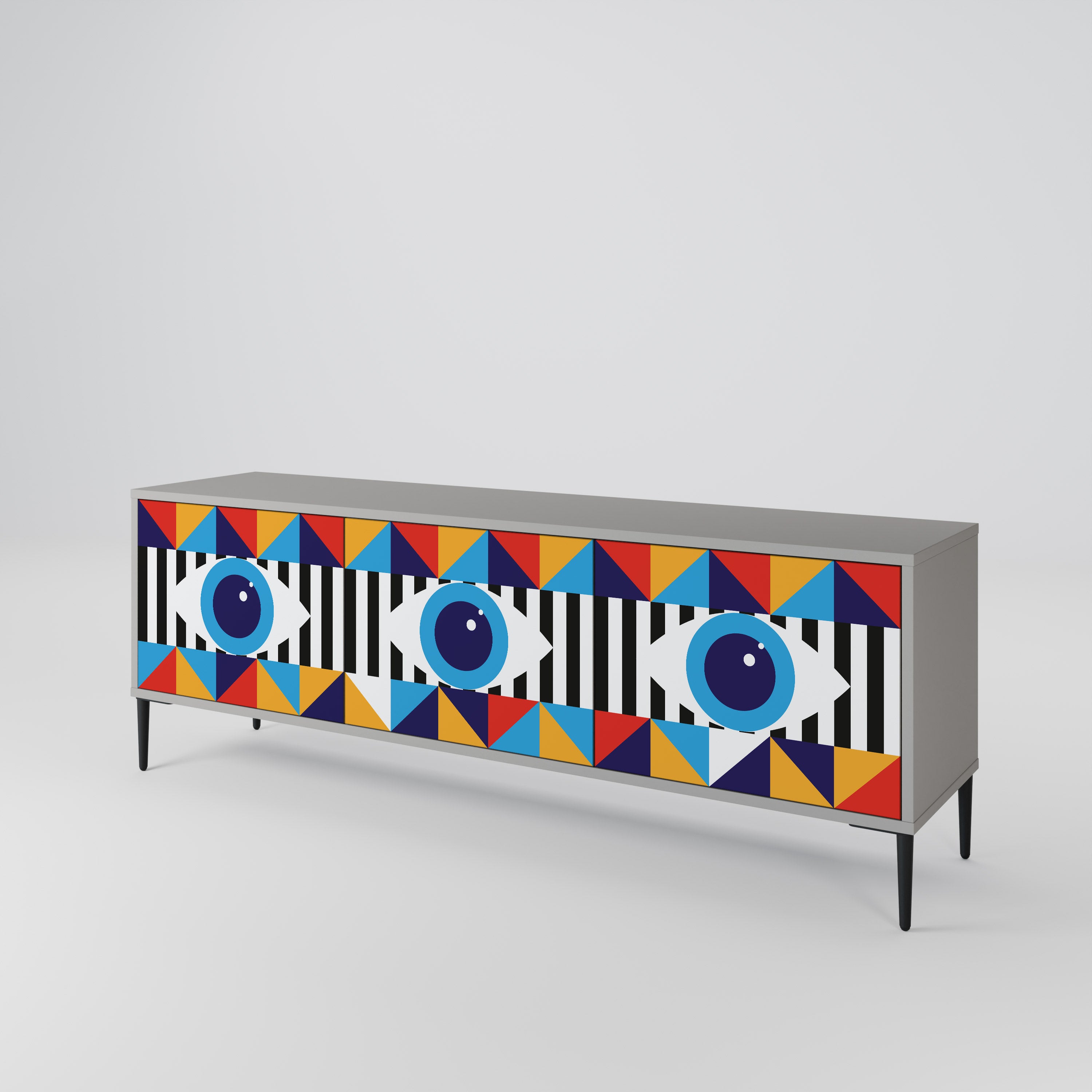 ABSTRACTION AND GEOMETRY 3-türiges TV-Lowboard