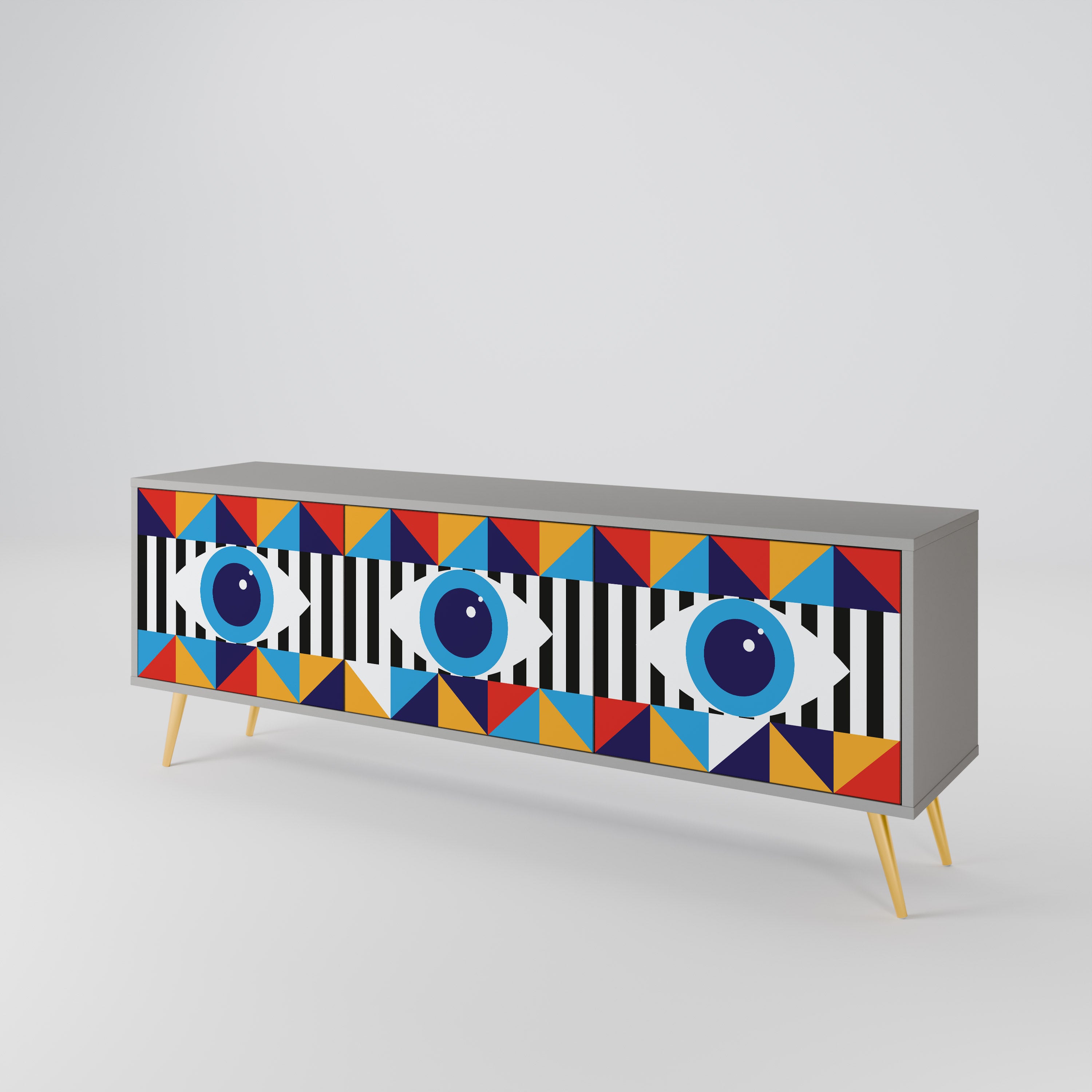 ABSTRACTION AND GEOMETRY 3-türiges TV-Lowboard