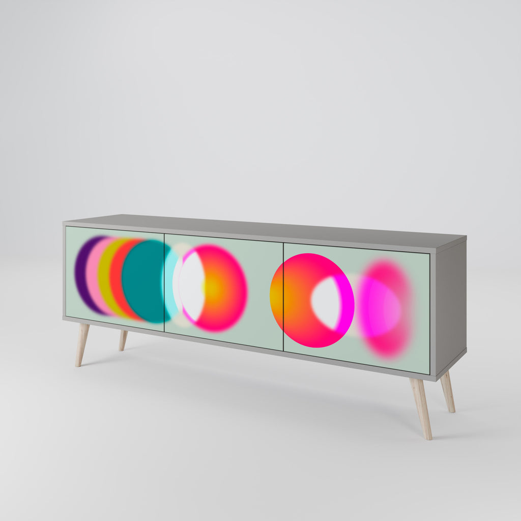 SYMPHONY OF COLORS TV-Lowboard mit 3 Türen in Grau