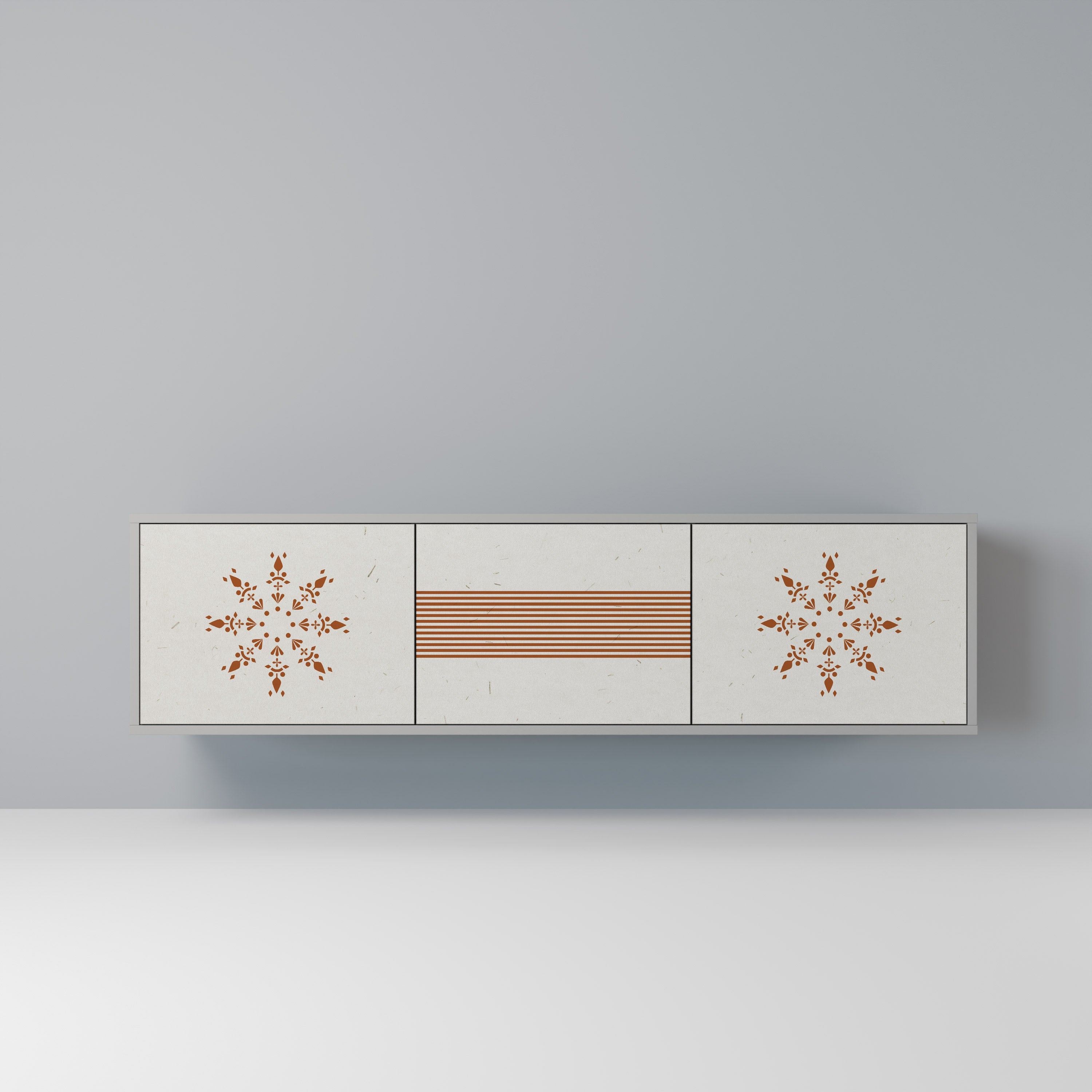 DAILY HARMONY 3-Door TV Stand in Grey Finish