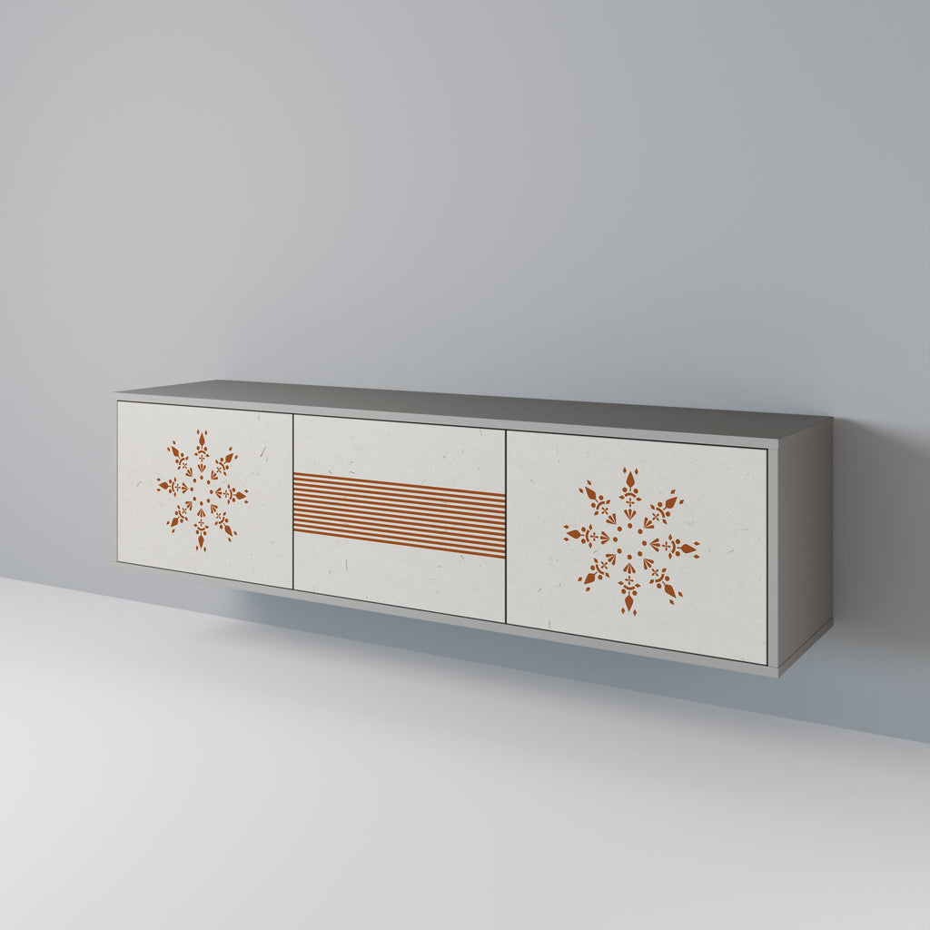 DAILY HARMONY 3-Door TV Stand in Grey Finish