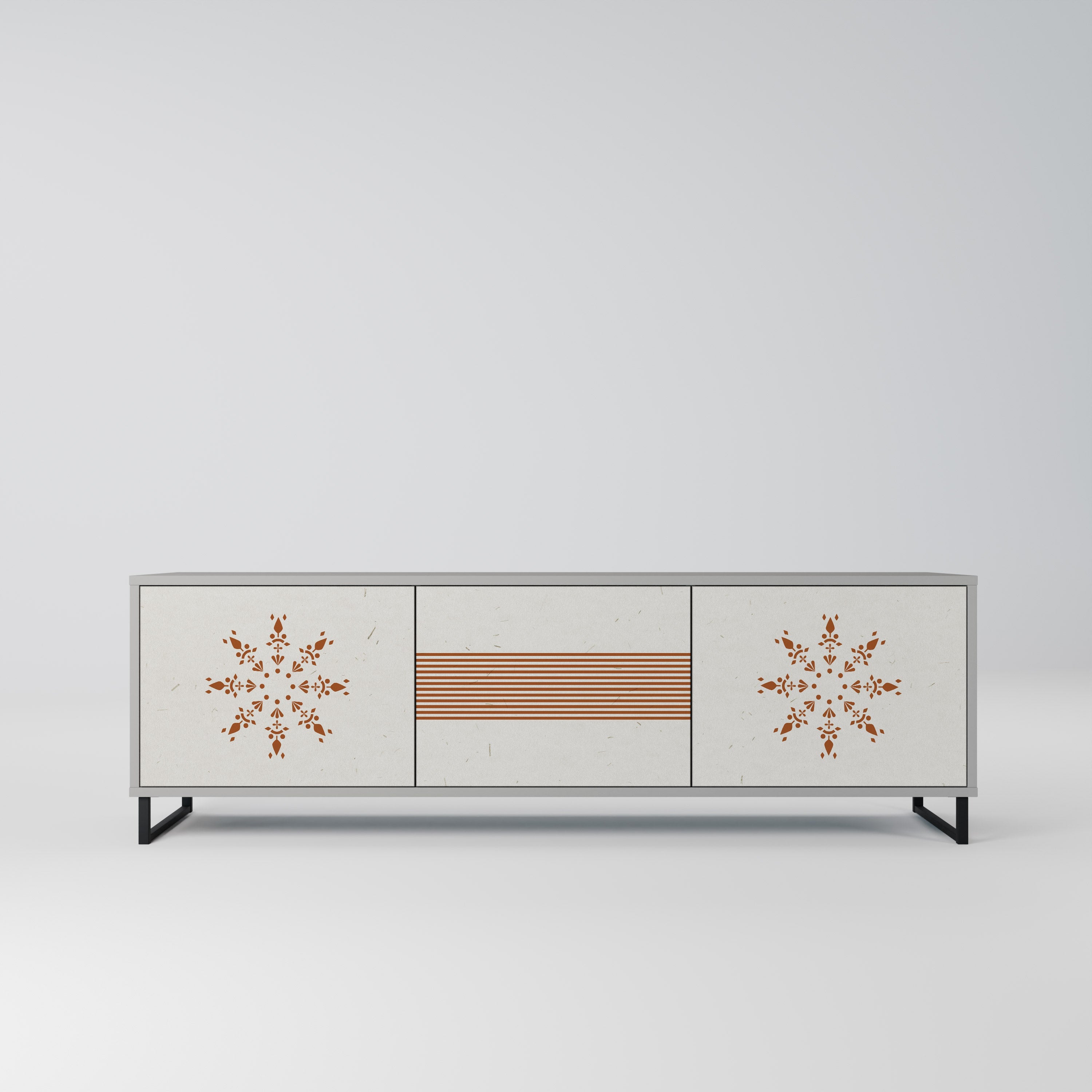 DAILY HARMONY 3-Door TV Stand in Grey Finish