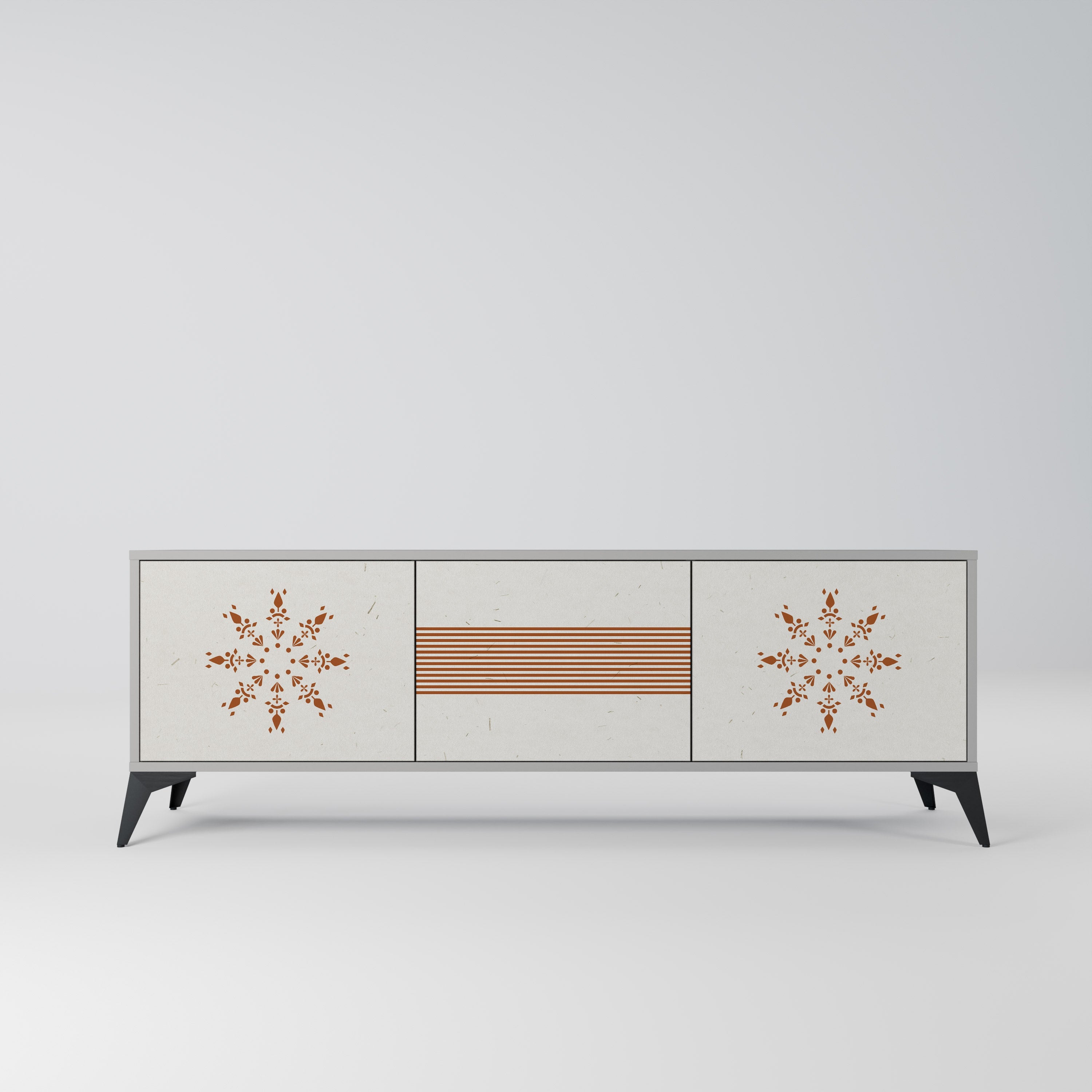 DAILY HARMONY 3-Door TV Stand in Grey Finish