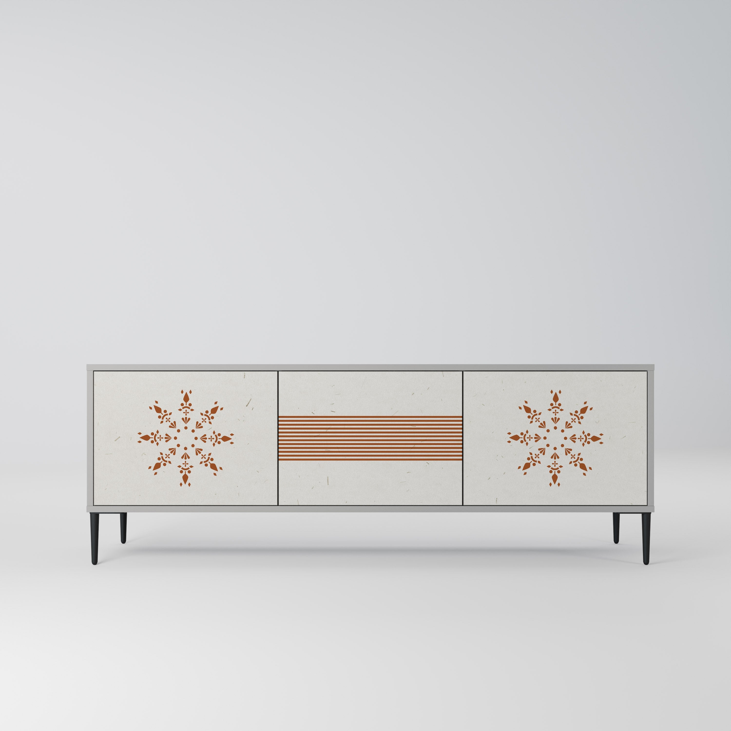 DAILY HARMONY 3-Door TV Stand in Grey Finish