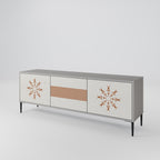 DAILY HARMONY 3-Door TV Stand in Grey Finish