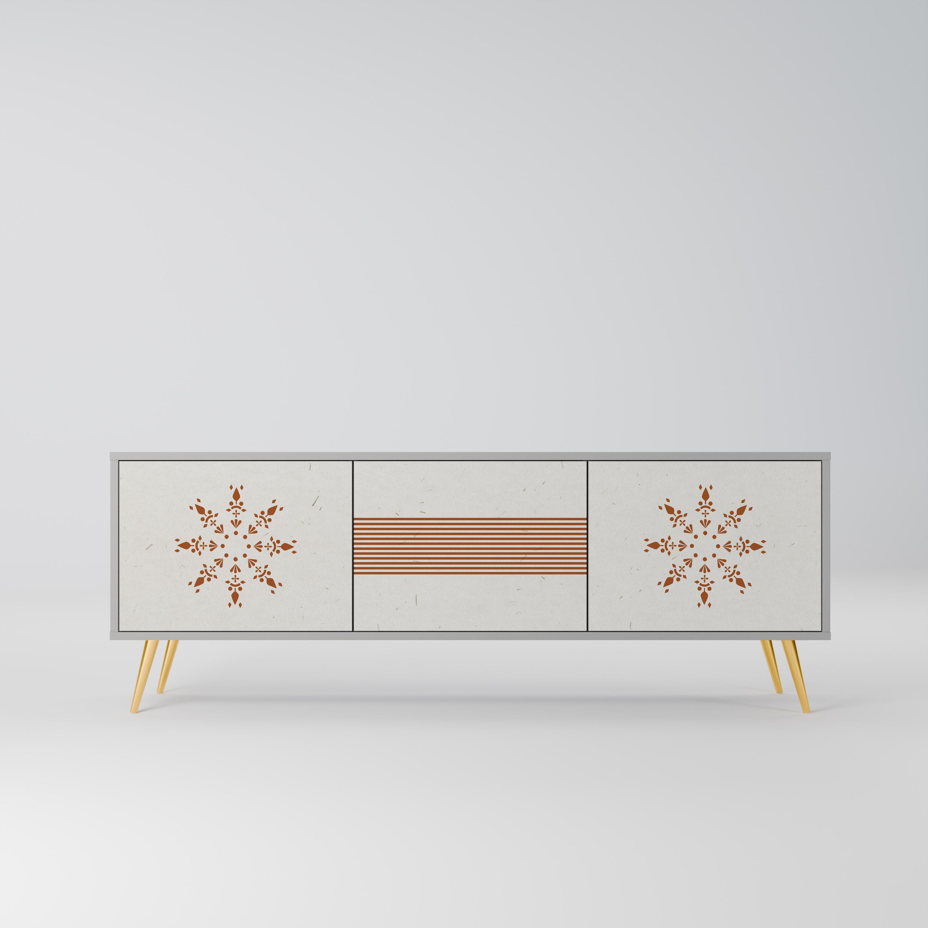 DAILY HARMONY 3-Door TV Stand in Grey Finish