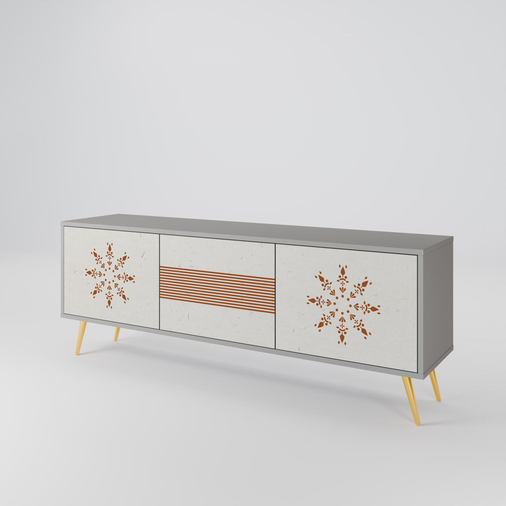 DAILY HARMONY 3-Door TV Stand in Grey Finish