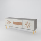 DAILY HARMONY 3-Door TV Stand in Grey Finish