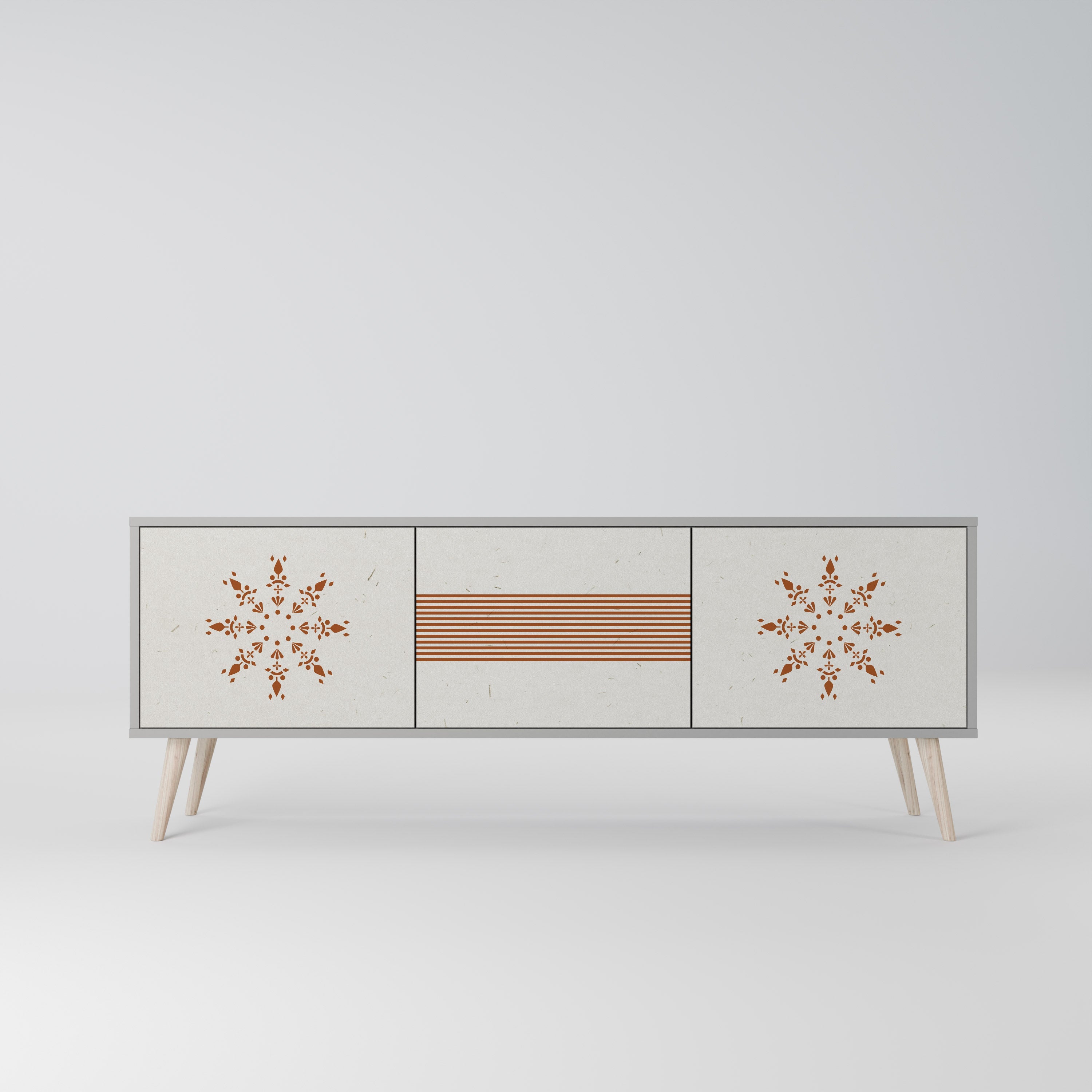 DAILY HARMONY 3-Door TV Stand in Grey Finish