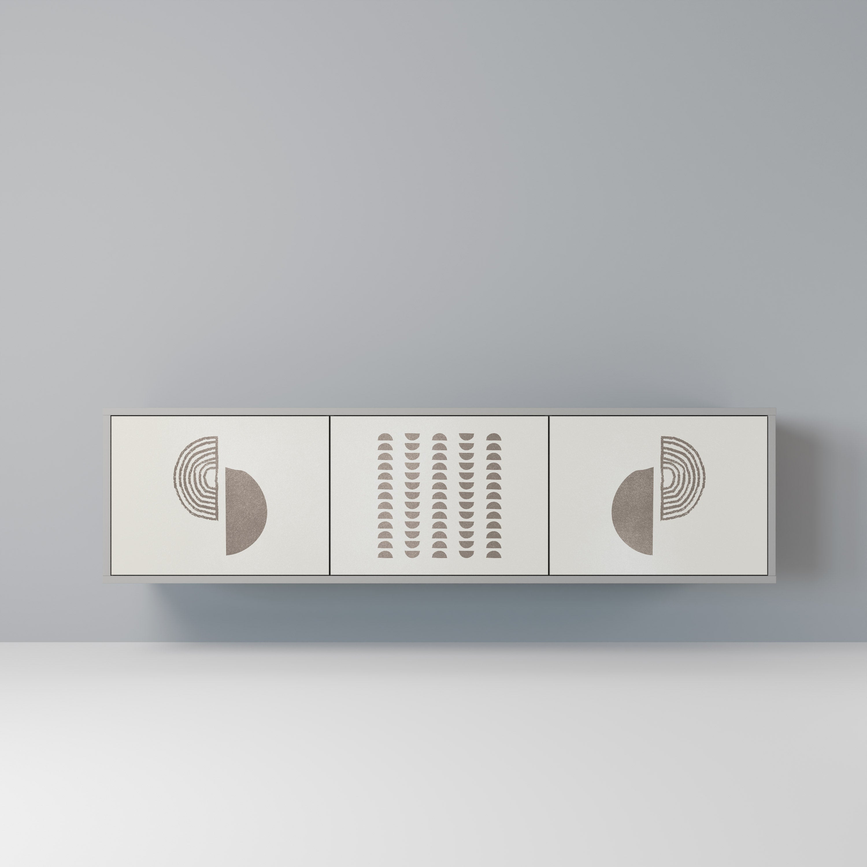 HARMONY ESSENCE 3-Door TV Stand in Grey Finish