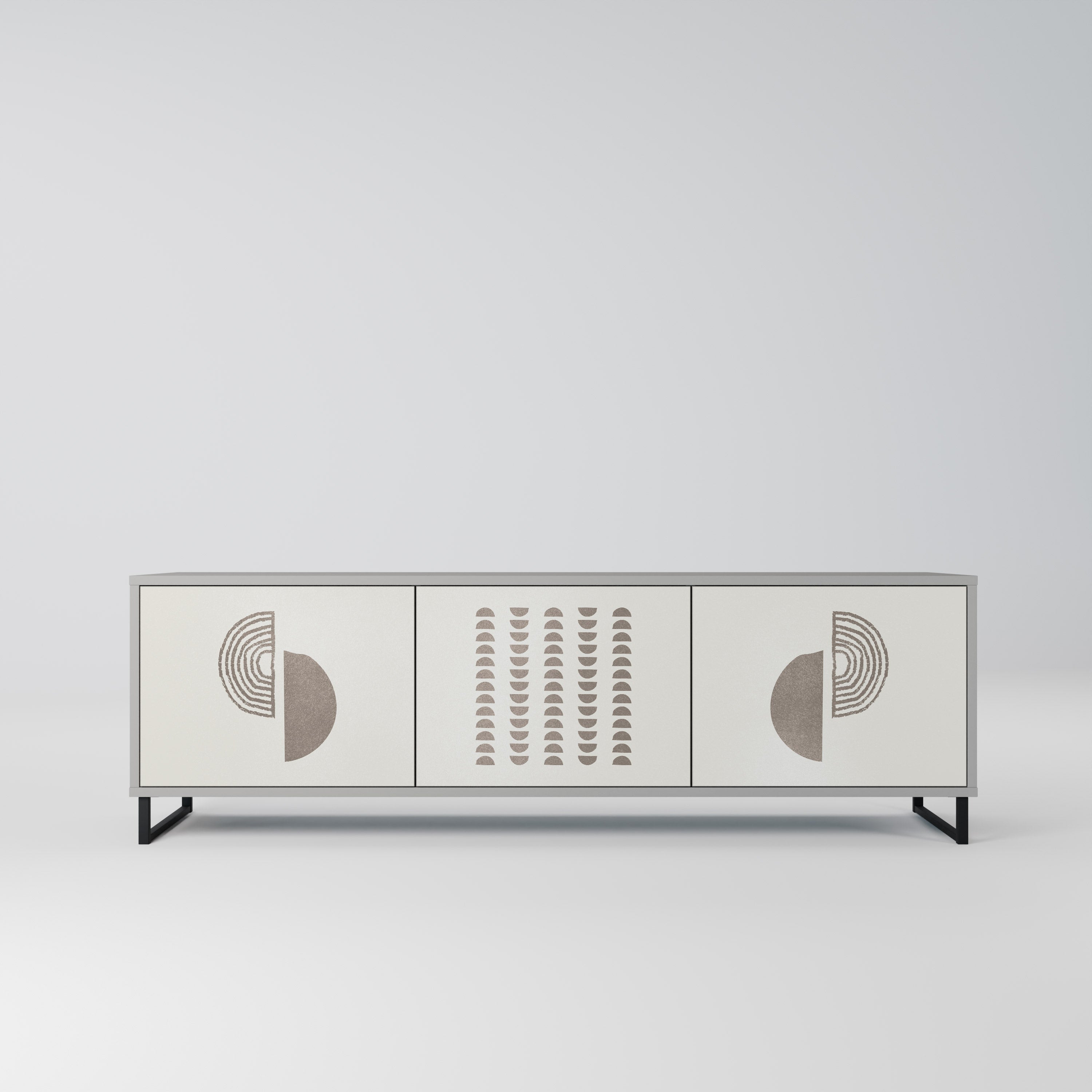 HARMONY ESSENCE 3-Door TV Stand in Grey Finish