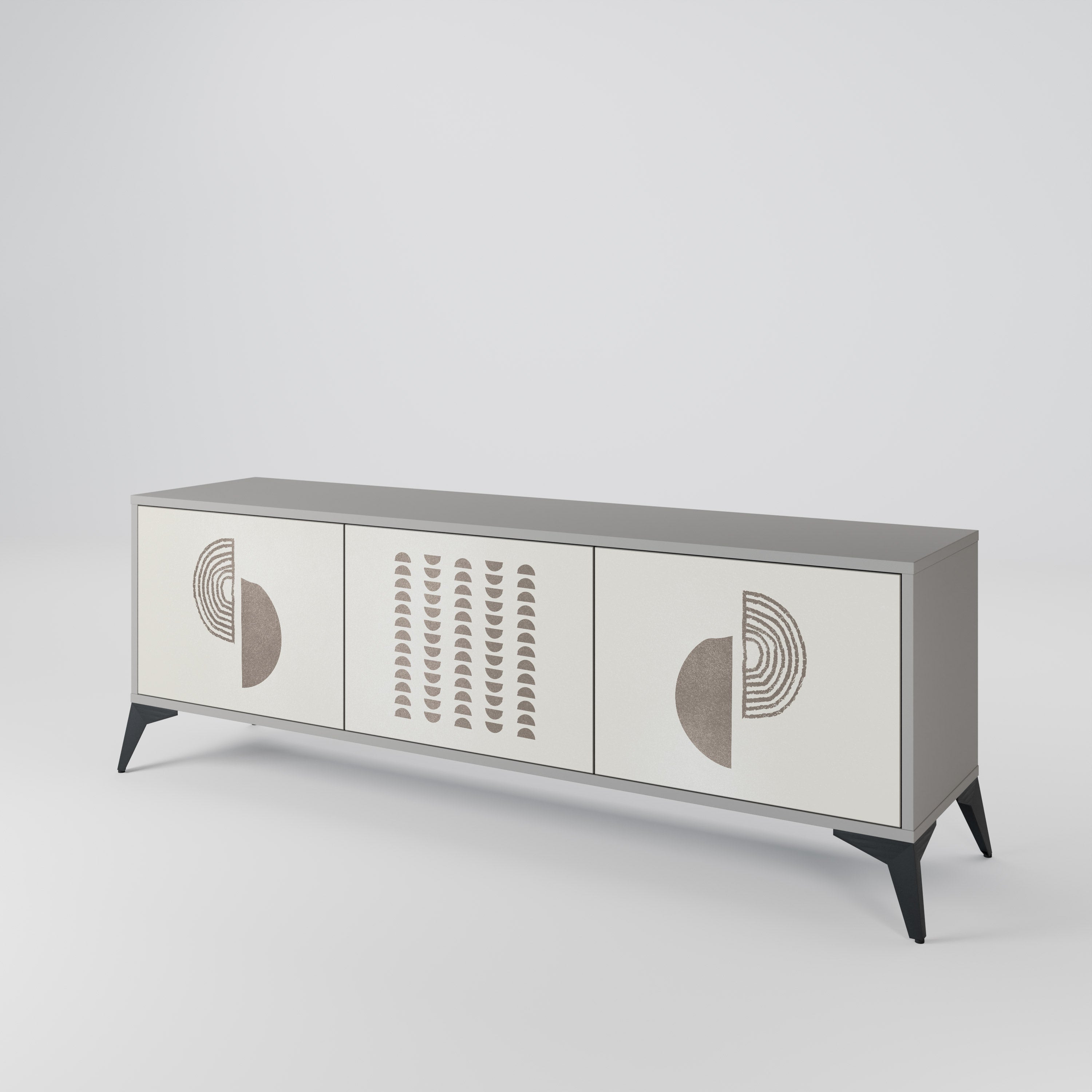 HARMONY ESSENCE 3-Door TV Stand in Grey Finish