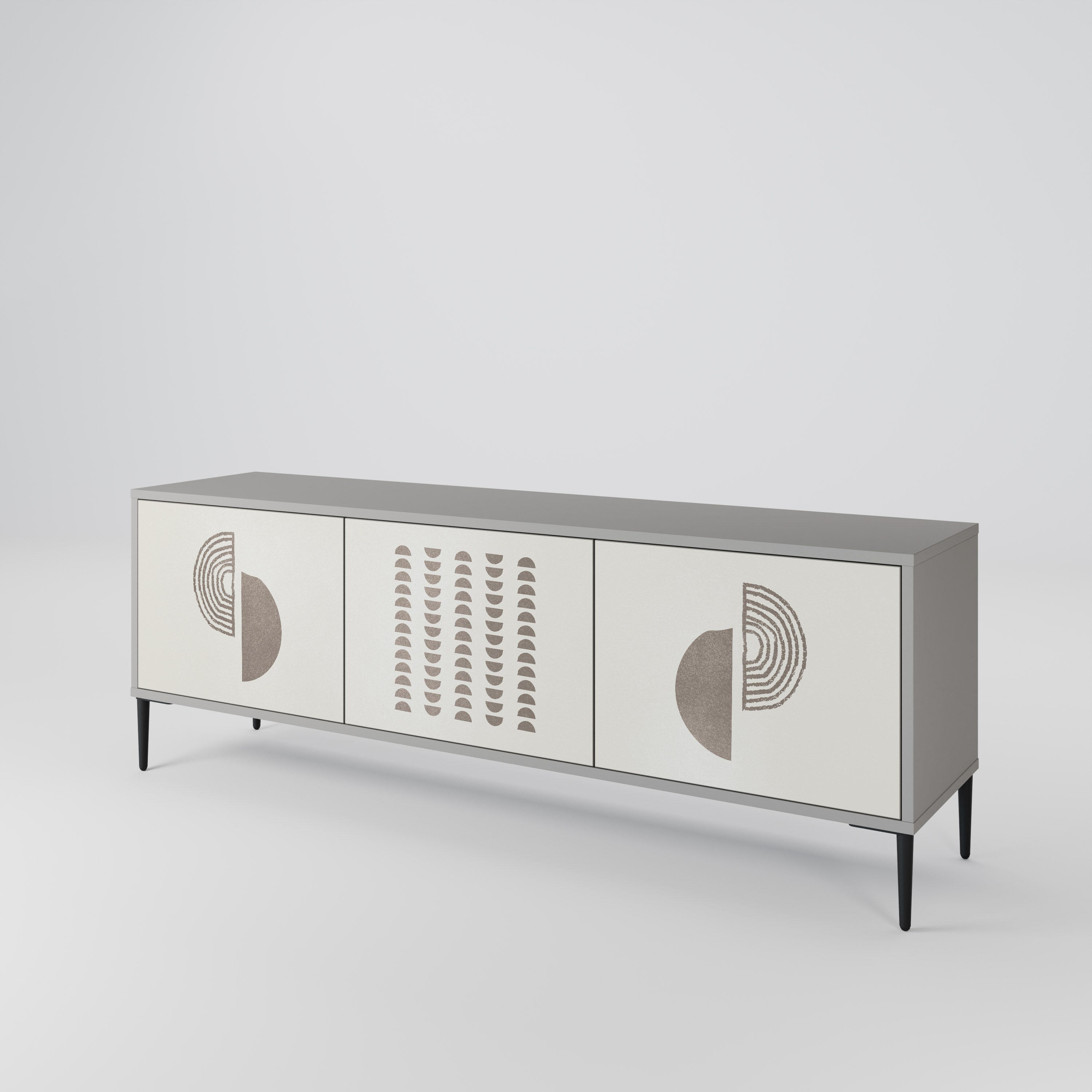 HARMONY ESSENCE 3-Door TV Stand in Grey Finish