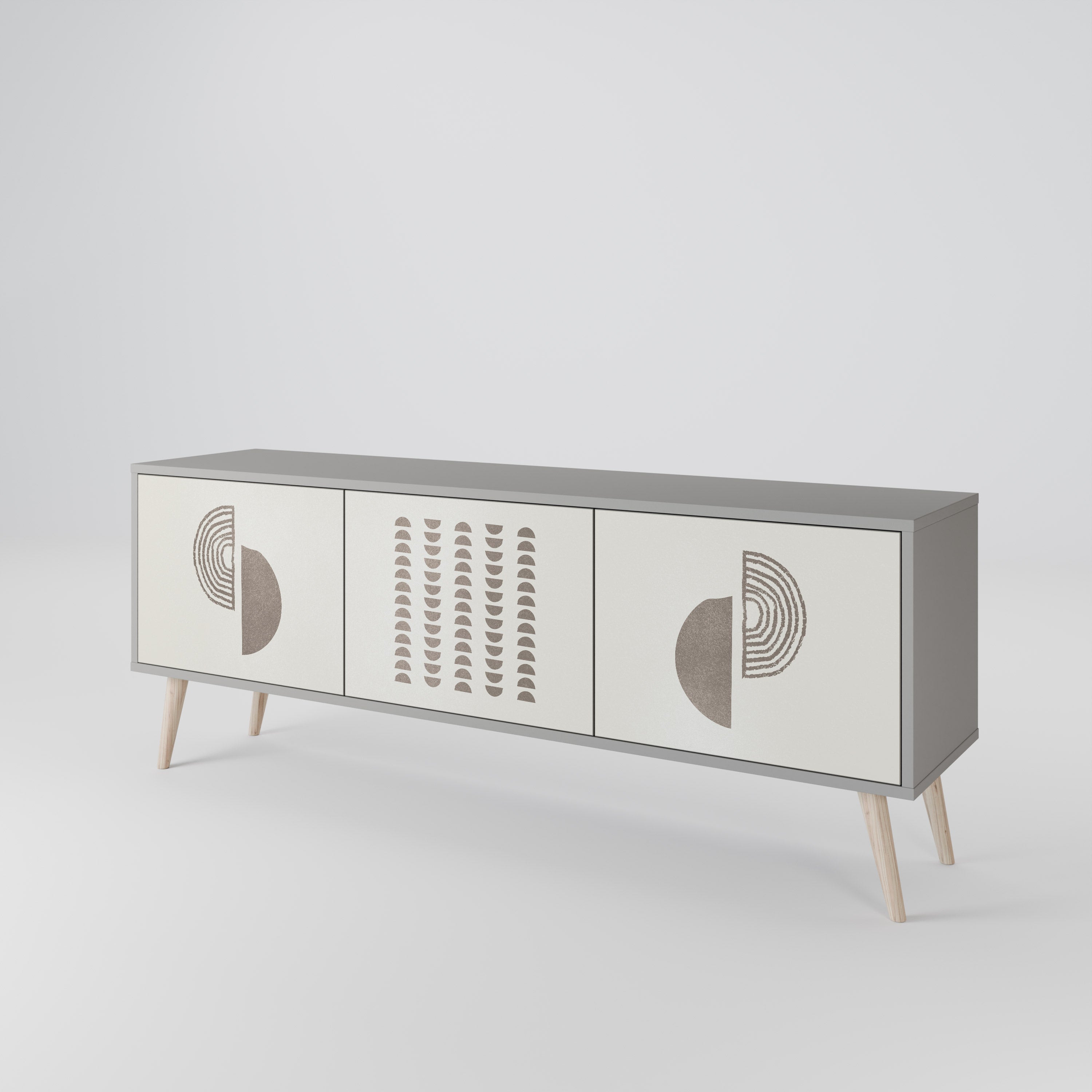 HARMONY ESSENCE 3-Door TV Stand in Grey Finish