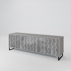 WAVES OF CONCRETE 3-Door TV Stand in Grey Finish