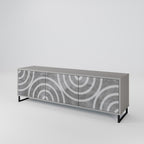 CIRCLE CONCRETE TV-Lowboard mit 3 Türen in Grau
