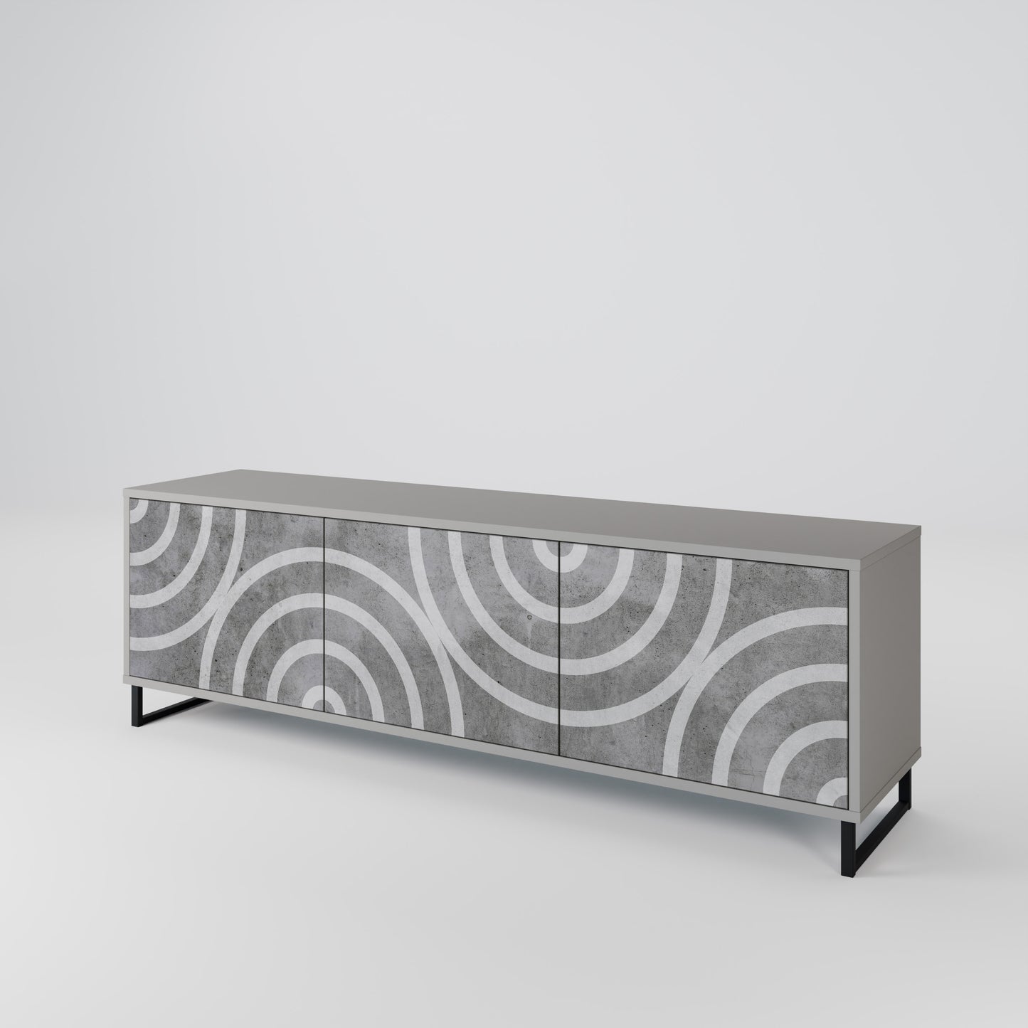 CIRCLE CONCRETE 3-türiges TV-Lowboard