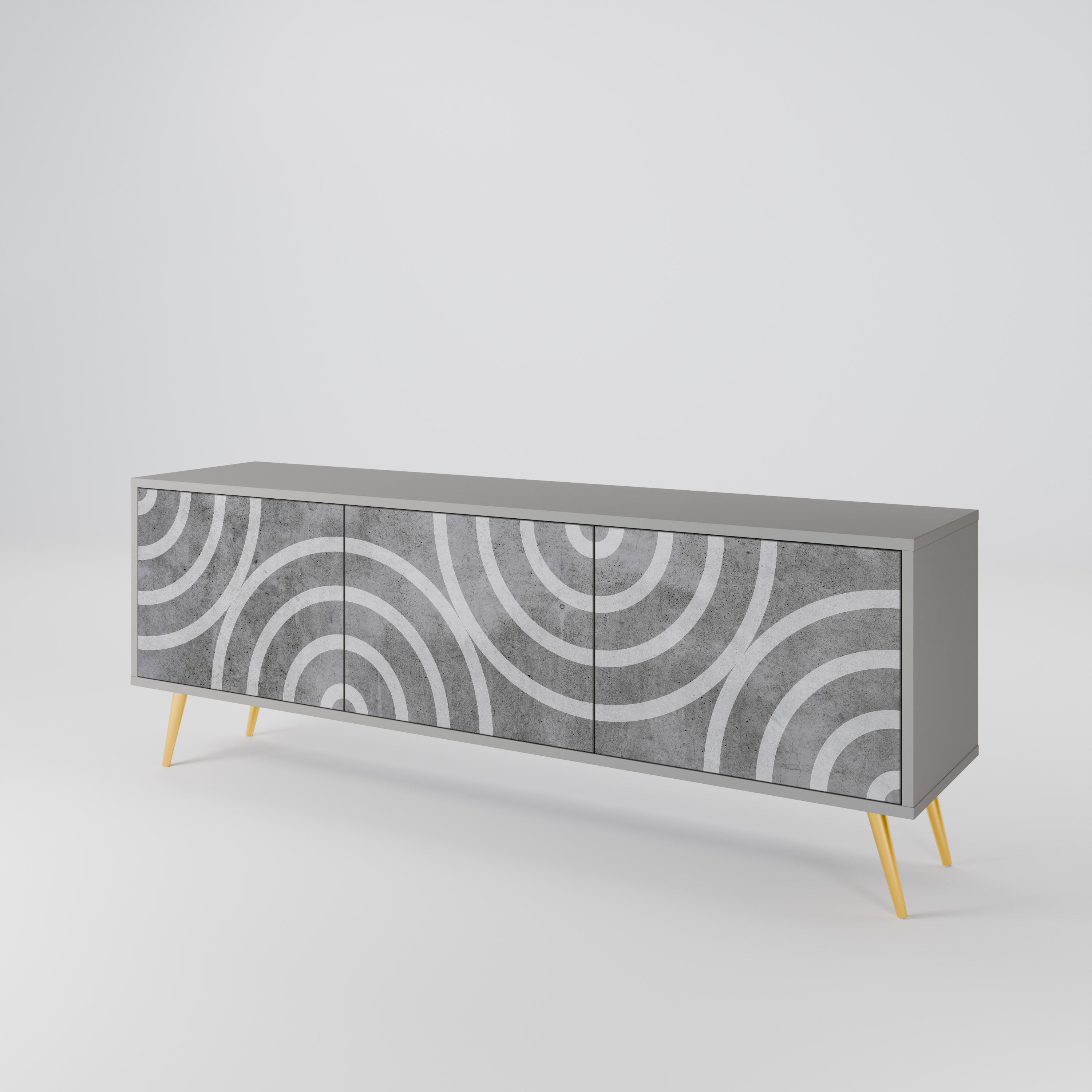 CIRCLE CONCRETE 3-türiges TV-Lowboard