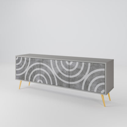 CIRCLE CONCRETE 3-türiges TV-Lowboard