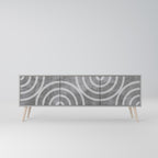 CIRCLE CONCRETE TV-Lowboard mit 3 Türen in Grau