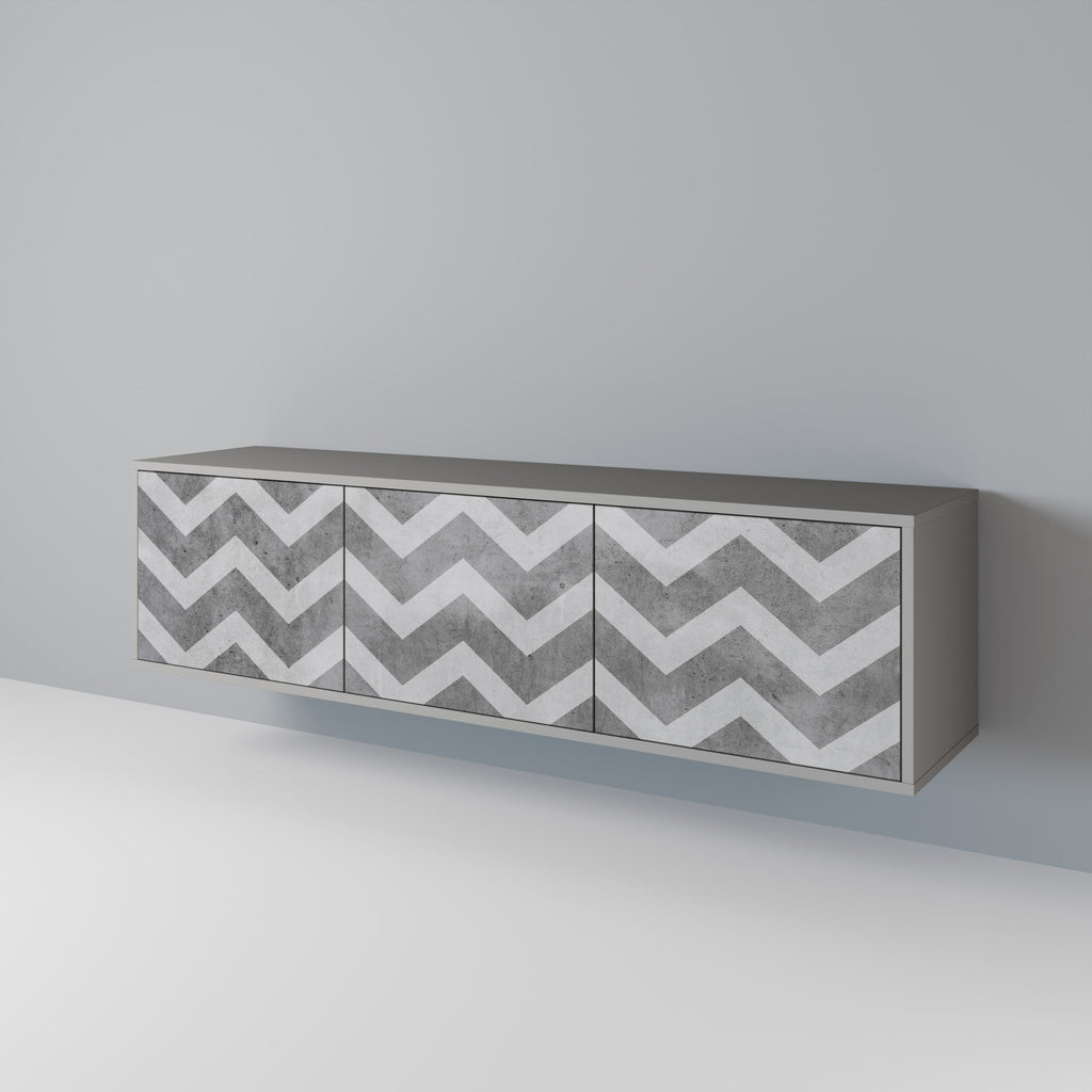 TOUGH ZIG ZAG TV-Lowboard mit 3 Türen in Grau