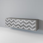 TOUGH ZIG ZAG TV-Lowboard mit 3 Türen in Grau