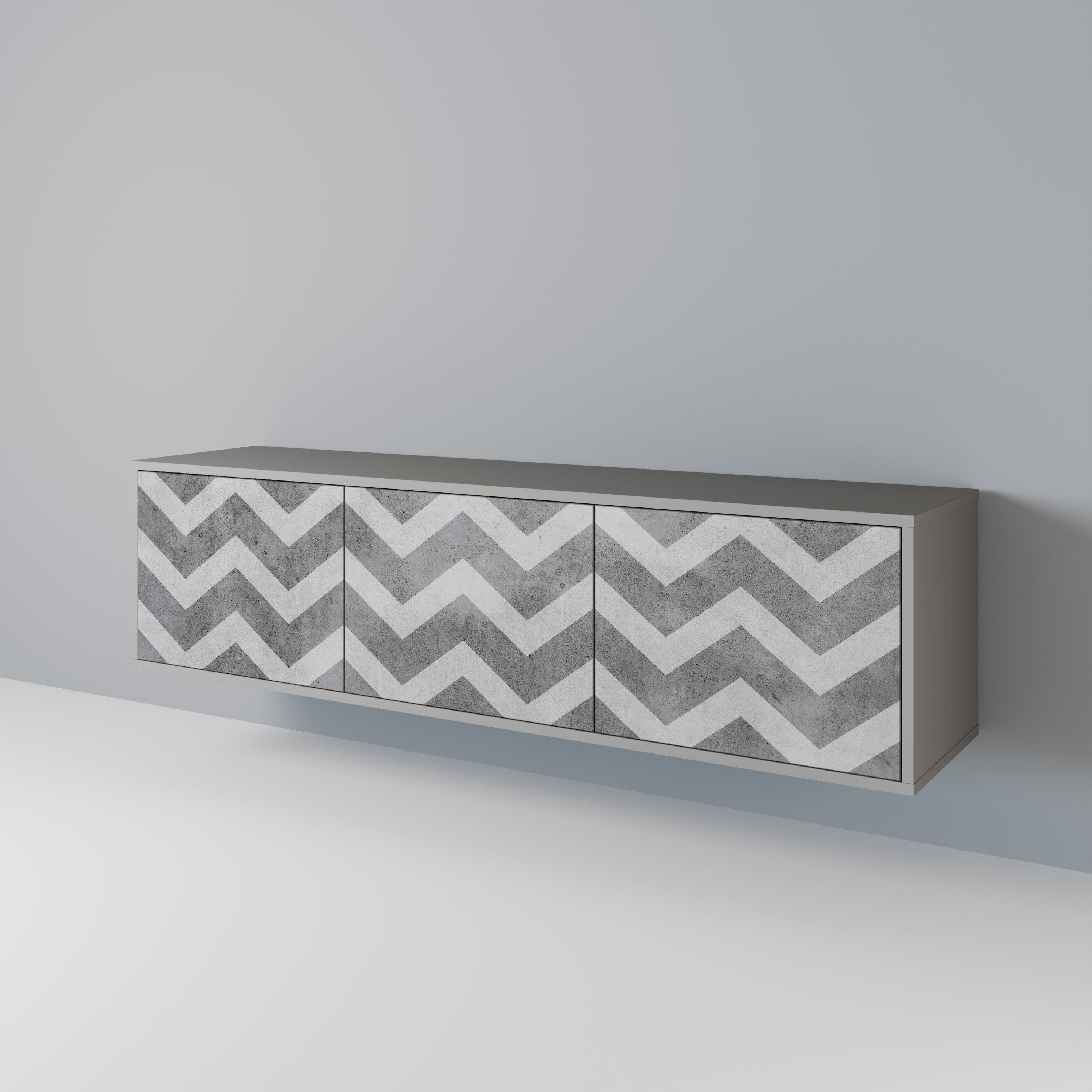 TOUGH ZIG ZAG TV-Lowboard mit 3 Türen in Grau