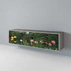 VIRGIN FOREST WITH SUNSET 3-Door TV Stand in Grey Finish