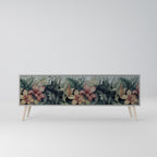 HEAVENLY BLOOM 3-Door TV Stand in Grey Finish