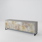 SUNFLOWER BLUR 3-Door TV Stand in Grey Finish