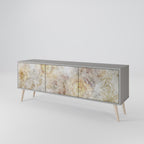 SUNFLOWER BLUR 3-Door TV Stand in Grey Finish