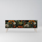 MIDNIGHT SPROUT 3-Door TV Stand in Grey Finish