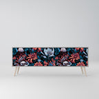 ETHEREAL BLOSSOMS 3-Door TV Stand in Grey Finish